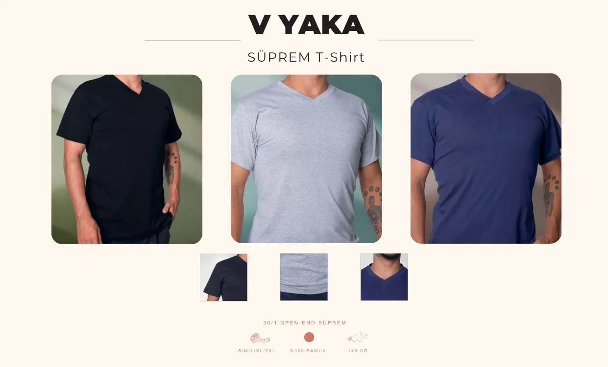 Promosyon V Yaka Suprem T-Shirt